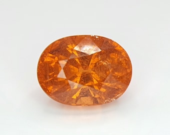 Granate espesartina natural de 4,38 ct, naranja Fanta pura de Namibia