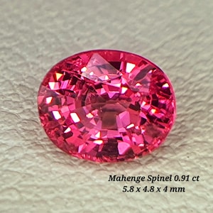 Certified Hot Neon Red pink Natural Mahenge Spinel oval shape high glow for luxurious ring, jewelry