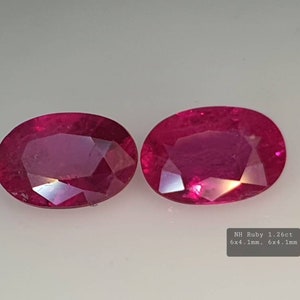 Ruby pair oval shape 1.5 carat