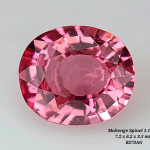 Certified orangish pink Natural Spinel 1.18 cts, No Heat gemstone from Mahenge, Tanzania.