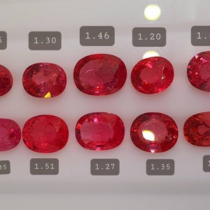 Certified Hot Neon glow pink red Mahenge Spinel 13.68 Ct, 10 pcs from Tanzania for jewelry, investment