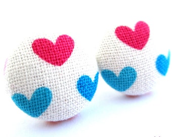 Heart earrings - Pink heart earrings - Heart earrings - Heart stud earrings - Heart posts - Heart post earrings sf1034