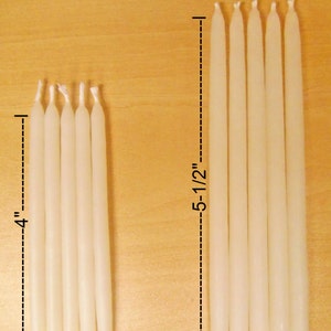 5 Mini - 100% natural Ivory BEESWAX taper CANDLES - Cotton Wicks - Unscented - Smokeless - Drip-less Made in USA - Birthday-Chanukah-Party
