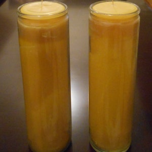 Juego de velas de cera de abejas en vidrio: decoración del hogar sin aroma, 192 horas de duración