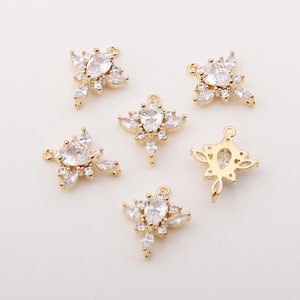 1 STÜCK - Klare Farbe Facettierte Schnitt Verbreitung Flügel Kubik Gold Stecker Charme, Ei Form Edelstein Anhänger, Schmuck Zubehör / JV6-7C