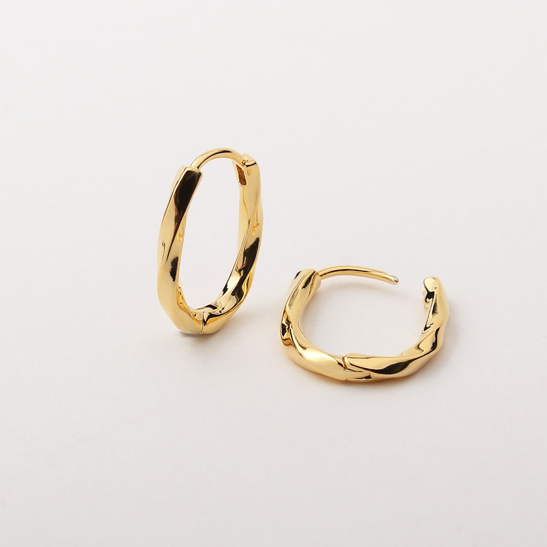 Hug Heart Hoop Pierce S -Gold-