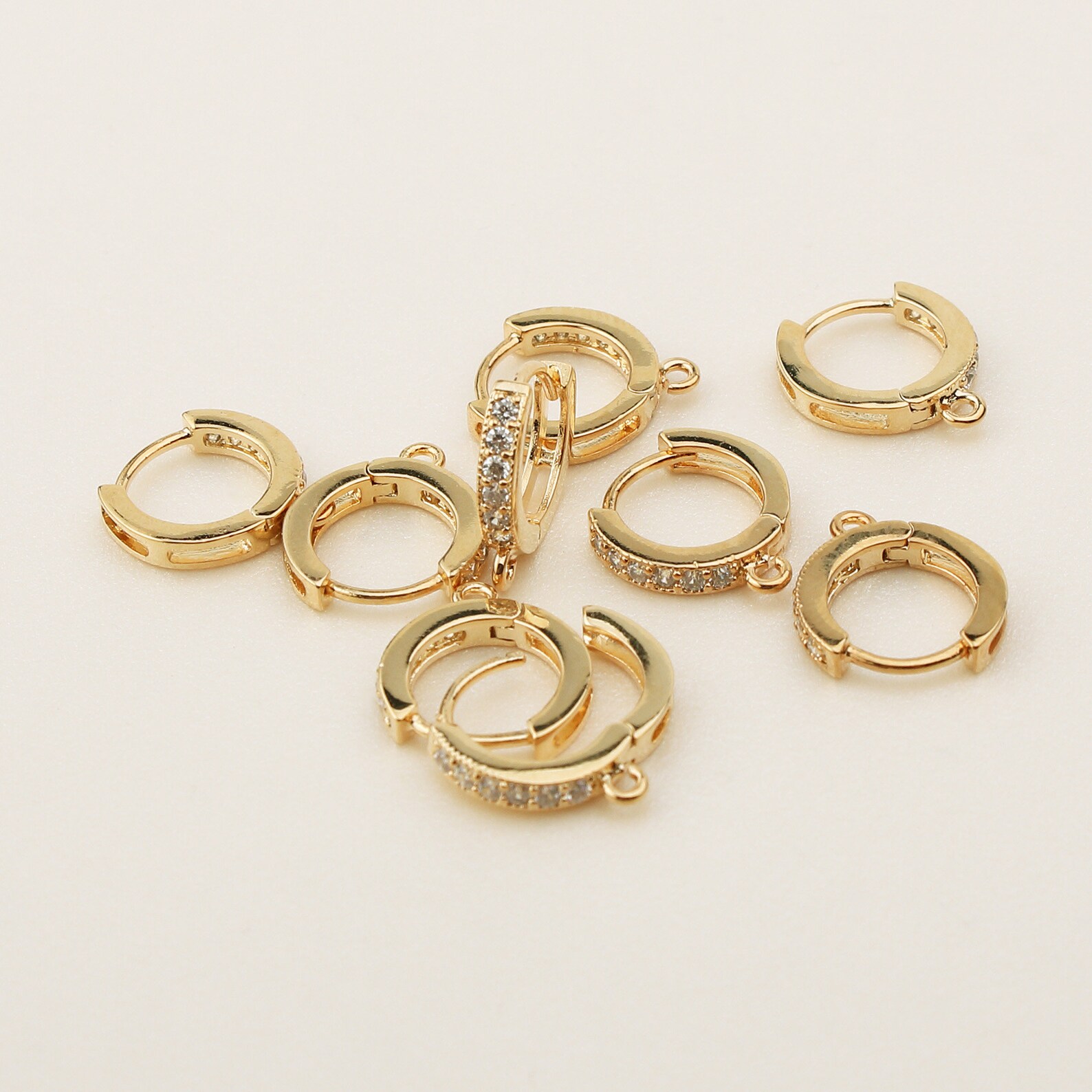 2PCS CZ Line 12mm Lever Back Hoop Earrings with Etsy