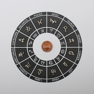 1PCS - Gold Plated Zodiac, Horoscope Charms, Zodiac Sign Pendant, Mini Zodiac Sign Charms / RH0-1G - RH1-2G