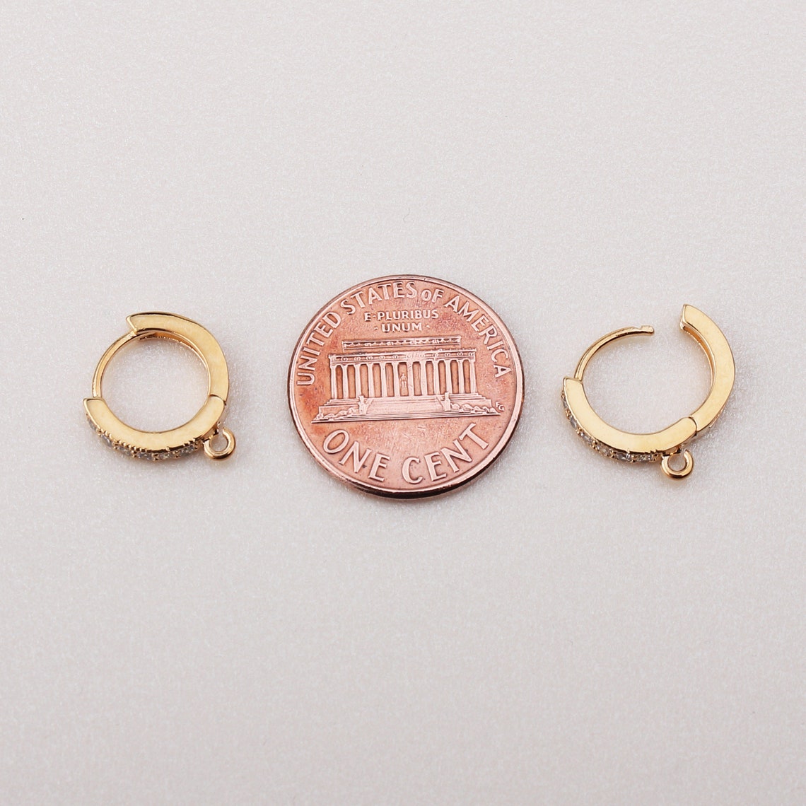 2PCS CZ Line 12mm Lever Back Hoop Earrings with Etsy