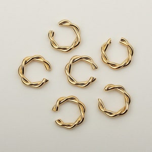 1PCS - Twisted Core Ear Cuffs, Cartilage Ear Cuff, Dainty Ear Cuffs, Dainty Hoops, Gold Plated Earrings / E08-4G