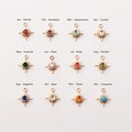 1PCS - North Star with Various Birth Stones Charms, Star Birthstone Charm, Tiny Birthstones Charms, Starburst Pendant / TV2-8G product logo