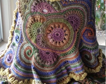 Freeform crochet capelet