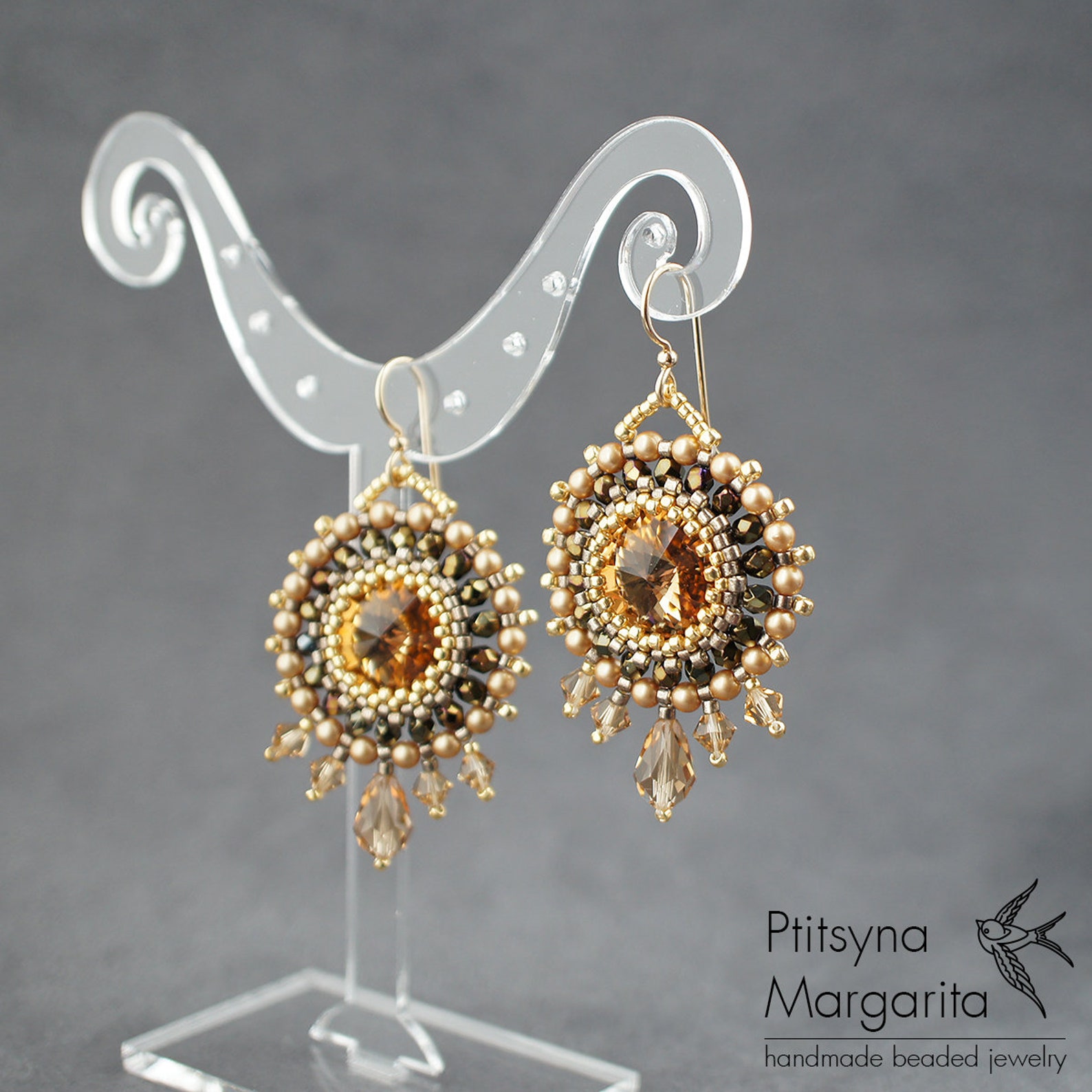 Bead woven earrings Vintage. Beadwoven earrings Etsy