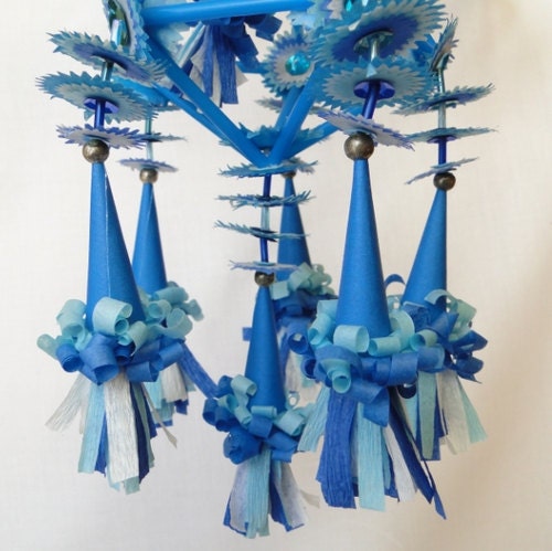 Folk Art Christmas Ornaments Made of Blue Materials Set of - Etsy