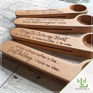 Cuchara para café grabada y clip para bolsa / Regalo divertido para amantes del café