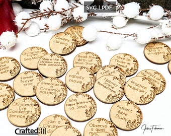 Nativity Tokens for Christmas Activity Tokens for family - faith SVG PDF instant download cut and score laser file Celebrating Jesus Birth