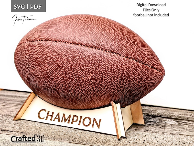 Football Stand SVG Cut File for Glowforge Trophy for Official Sized ...