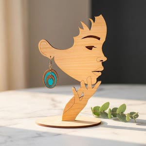 Mannequin Earring Display Stand SVG File, Laser Cut Design (PDF)
