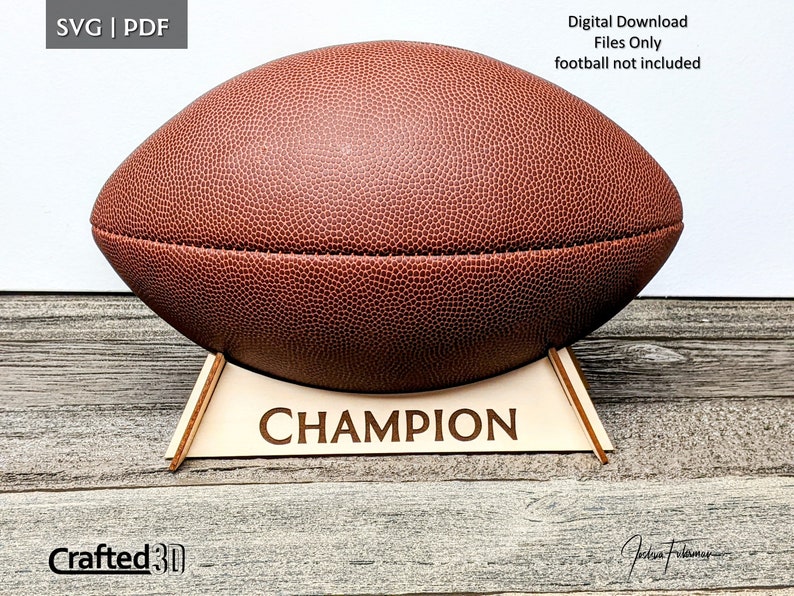Football Stand SVG Cut File for Glowforge Trophy for Official Sized ...