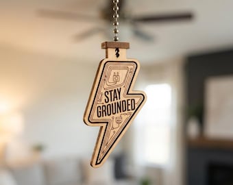 Puxador de ventilador com raio cortado a laser em SVG | Presente para eletricista e técnico de linha (Download digital) 3 mm