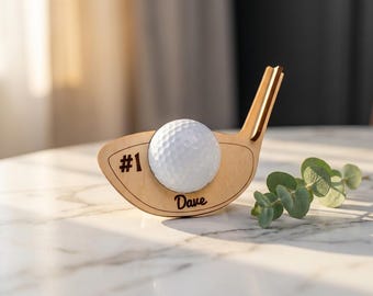 Golfbaltrofeestandaard SVG – lasergesneden bestand, golfercadeau (digitale download)