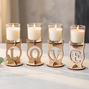 Portavelas votivo con texto personalizado (archivo SVG + PDF cortado a láser)