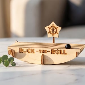 Rock the Roll- Marble balance game SVG-PDF Laser cut file instant download sized for 3mm plywood material in description