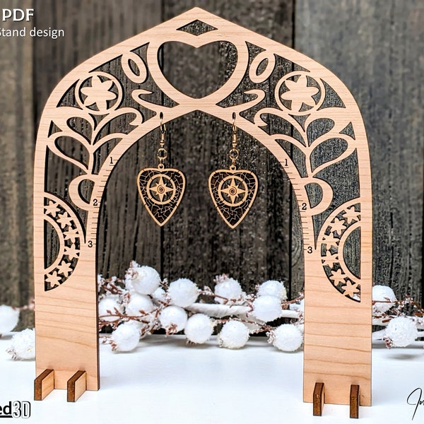 Earring Display Stand SVG Cut File Arch Pattern For Glowforge Laser Craft Show Business or Boutique Archway Display Design for 1/4 or 1/8