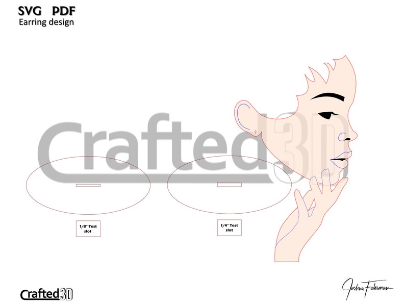 Earring Display Stand SVG Cut File Face Pattern For Glowforge Laser Craft Show Business or Boutique Mannequin Display Design for 1/4 or 1/8 image 3