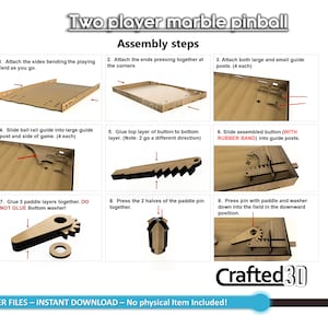 2 Player Pinball Marble Game Instant download SVGPDF cut files instructions for 1/8th inch medium draftboard mdf material 19x10.5 image 3