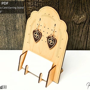 Earring Display Business Card holder Stand SVG Cut File  Pattern For Glowforge Laser Boutique Display Design for 1/8th or 1/4 Plywood