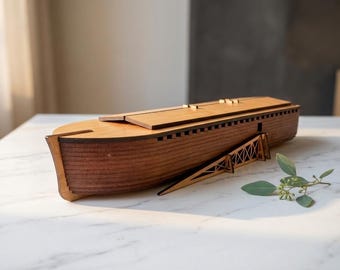 Noah's Ark 1:340 Scale Model SVG PDF Cut Files for Glowforge Laser