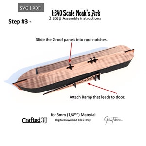 Noah's Ark 1:340 Scale Model SVG PDF Cut Files for Glowforge Laser ...