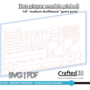 2 Player Pinball Marble Game Instant download SVGPDF cut files instructions for 1/8th inch medium draftboard mdf material 19x10.5 image 4