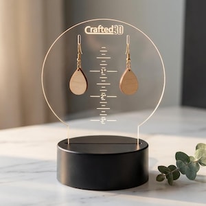 Earring Display Template for LED Light Base, SVG+PDF Cut Files