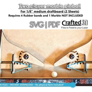 2 Player Pinball Marble Game Instant download SVGPDF cut files instructions for 1/8th inch medium draftboard mdf material 19x10.5 image 2