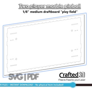 2 Player Pinball Marble Game Instant download SVGPDF cut files instructions for 1/8th inch medium draftboard mdf material 19x10.5 image 5