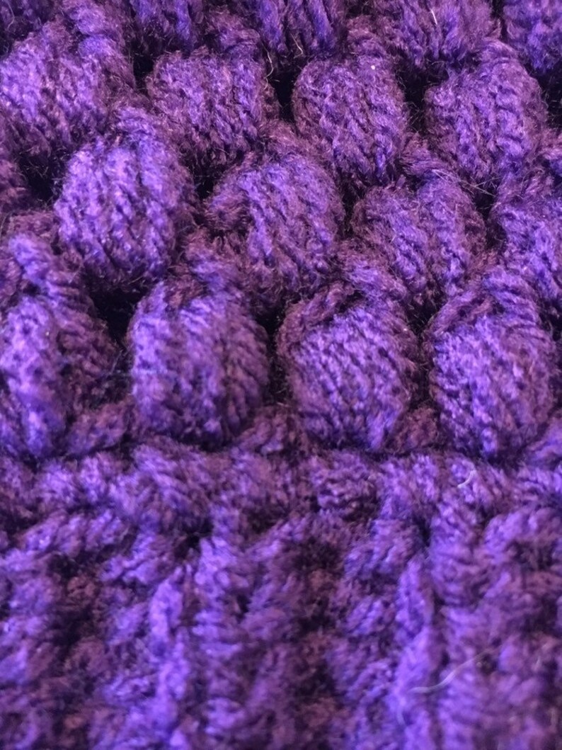 handmade crochet puff stitch beanie
