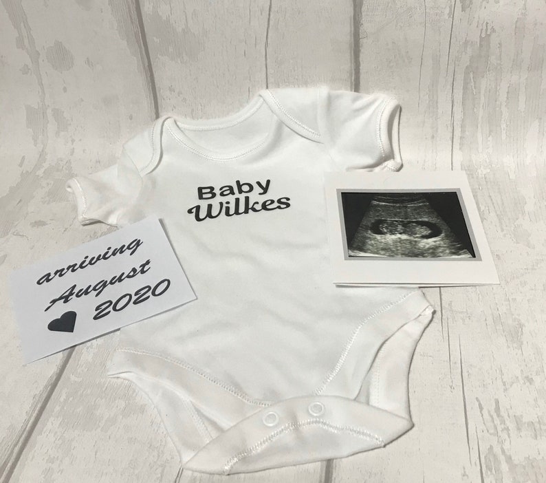 Baby Announcement Vest, Personalised New Baby Vest, Pregnancy
