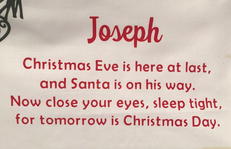 christmas themed home decor Christmas Eve box filler personalised Christmas pillowcase Christmas Eve pillowcase