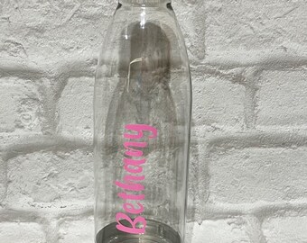 Personalised water bottle, back to school water bottle, water bottle with name, personalised juice cup