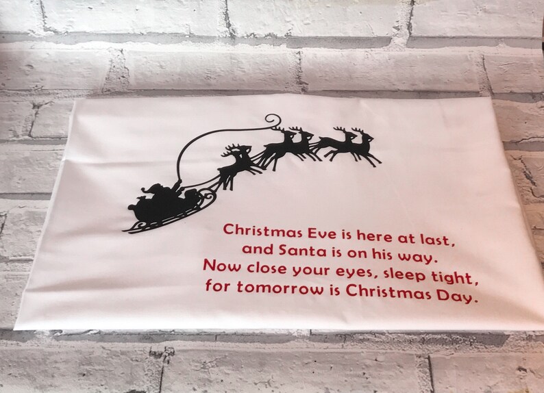 christmas themed home decor Christmas Eve box filler personalised Christmas pillowcase Christmas Eve pillowcase