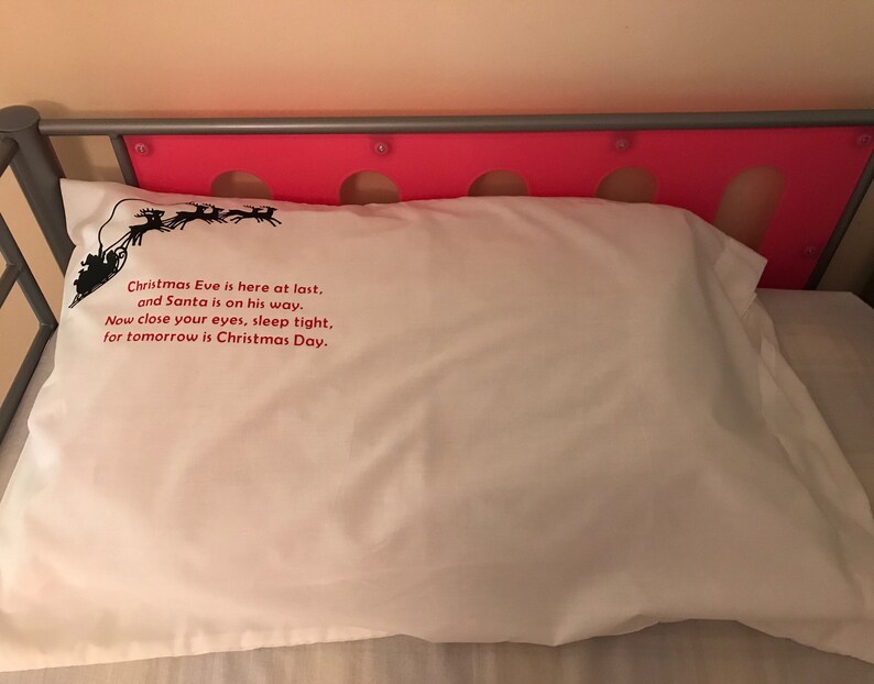 christmas themed home decor Christmas Eve box filler personalised Christmas pillowcase Christmas Eve pillowcase