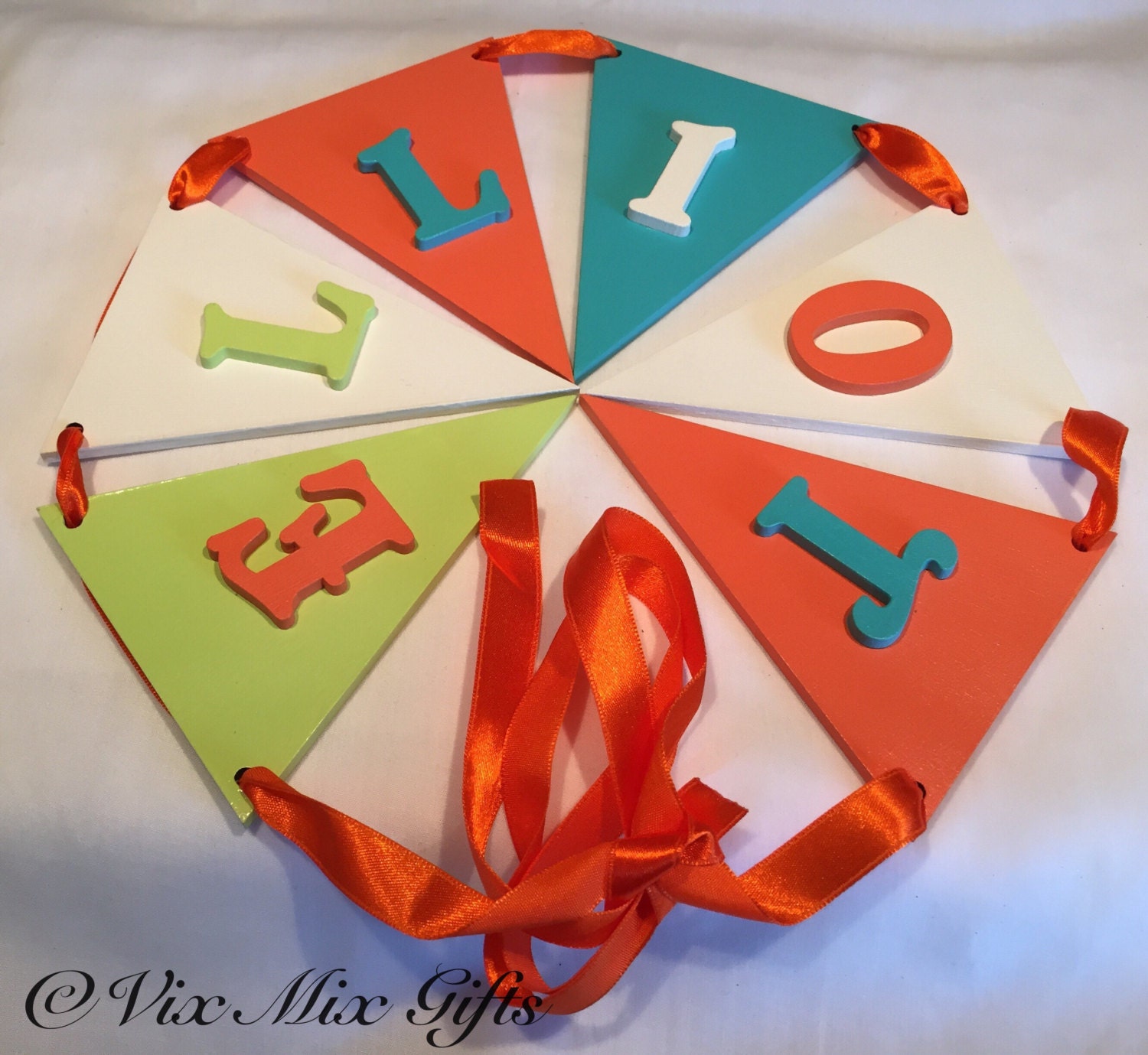 Choice of Colours Personalised Wooden Bunting