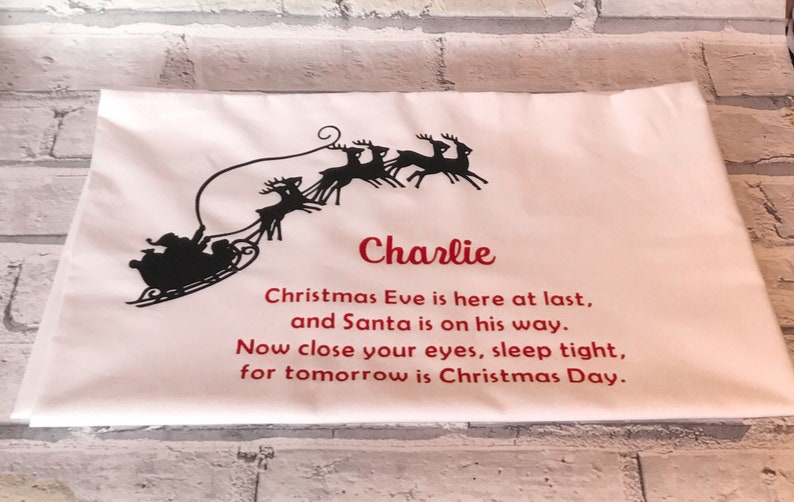 christmas themed home decor Christmas Eve box filler personalised Christmas pillowcase Christmas Eve pillowcase