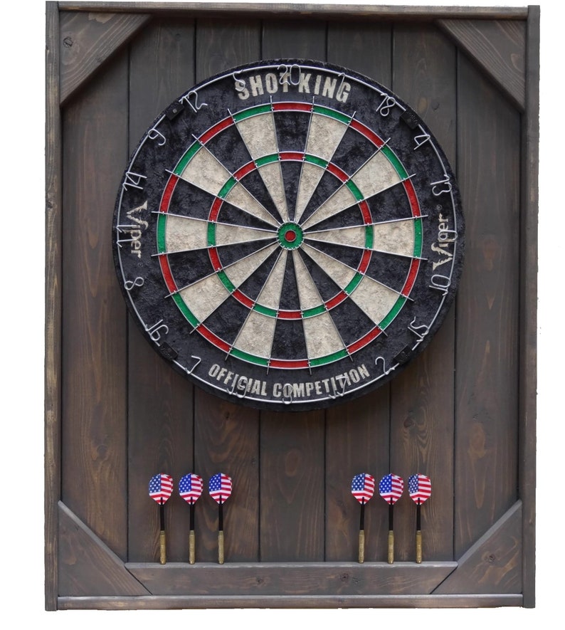 Dart Board Backboard Smokey Brown stained / Dart Etsy