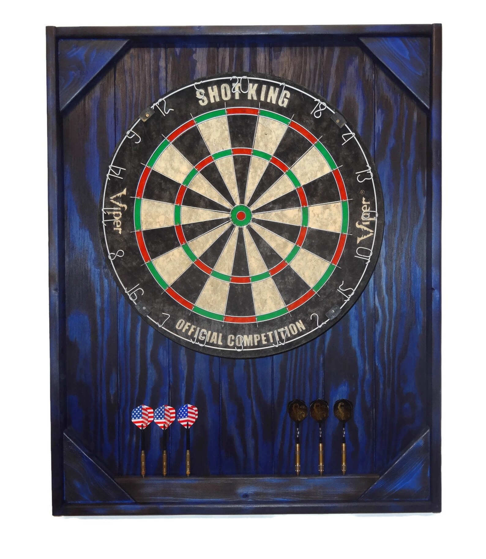 Personalized Dart Board Backboard Charred Blue Stained/dart Etsy