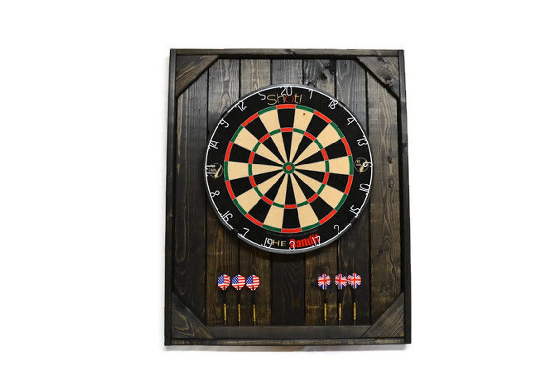 Personalized Dart Board Backboard Ebony Black stained / Dart Etsy