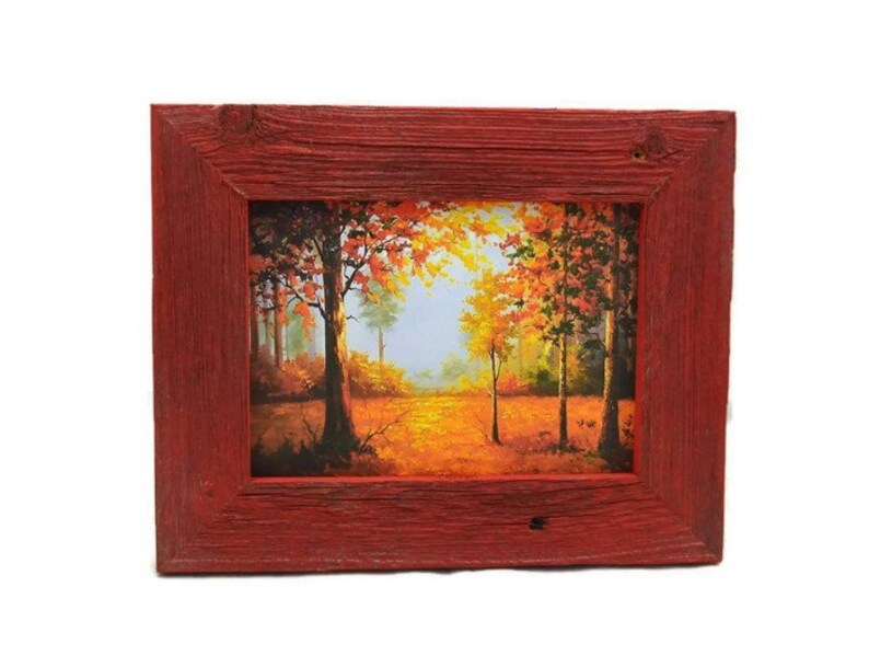 Red Picture Frame Barn Wood Rustic Reclaimed Image 0