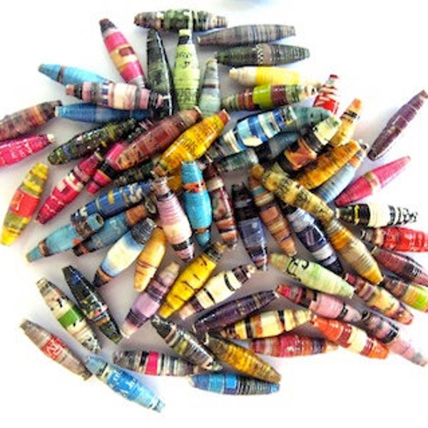 100 colorful magazine paper beads. ideal for making jewellery and other accessories according to your imagination